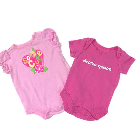 Newborn Onesies Set of 2 Pink - Picture 1 of 6